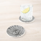 Zwarte en witte spinmum zandsteen onderzetter (Zijkant)