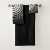 zwarte en witte spiraal bad handdoek (Insitu)