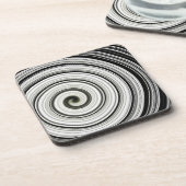 Zwarte en witte spiraal bier onderzetter (Linkerzijde)
