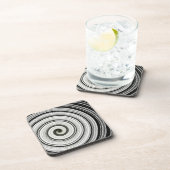 Zwarte en witte spiraal bier onderzetter (Rechterzijde)