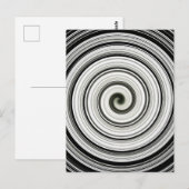 Zwarte en witte spiraal briefkaart (Voorkant / Achterkant)