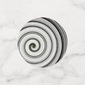 Zwarte en witte spiraal confetti (Kleine voorkant)