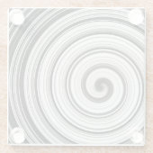 Zwarte en witte spiraal glazen onderzetter (Achterkant)