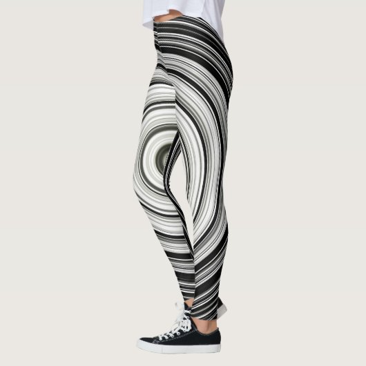 Zwarte en witte spiraal leggings (Links)