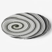 Zwarte en witte spiraal papieren bordje (Gekanteld)
