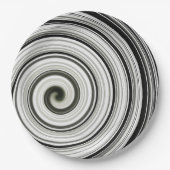 Zwarte en witte spiraal papieren bordje (Voorkant)