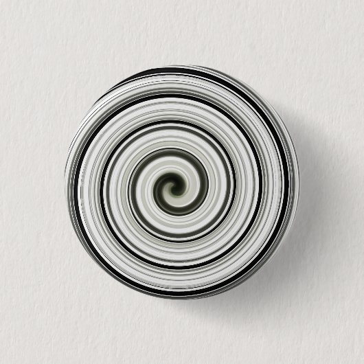 Zwarte en witte spiraal ronde button 3,2 cm (Voorkant)