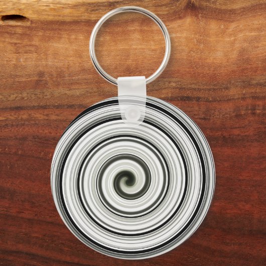 Zwarte en witte spiraal sleutelhanger (Voorkant)