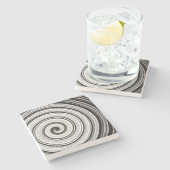 Zwarte en witte spiraal stenen onderzetter (Zijkant)