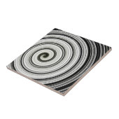Zwarte en witte spiraal tegeltje (Zijkant)