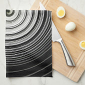Zwarte en witte spiraal theedoek (Quarter Fold)