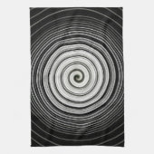 Zwarte en witte spiraal theedoek (Verticaal)
