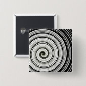Zwarte en witte spiraal vierkante button 5,1 cm (Voorkant /achterkant)