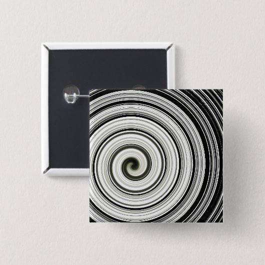 Zwarte en witte spiraal vierkante button 5,1 cm (Voorkant /achterkant)