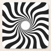 Zwarte en witte spiraalafdruk kartonnen onderzetters (Voorkant)