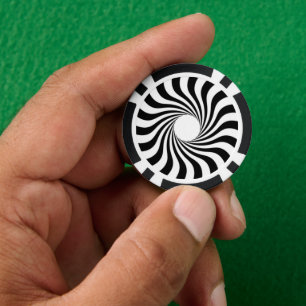Zwarte en witte spiraalafdruk poker chips