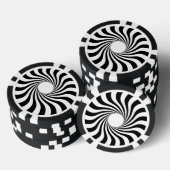 Zwarte en witte spiraalafdruk poker chips (Opstapeling)