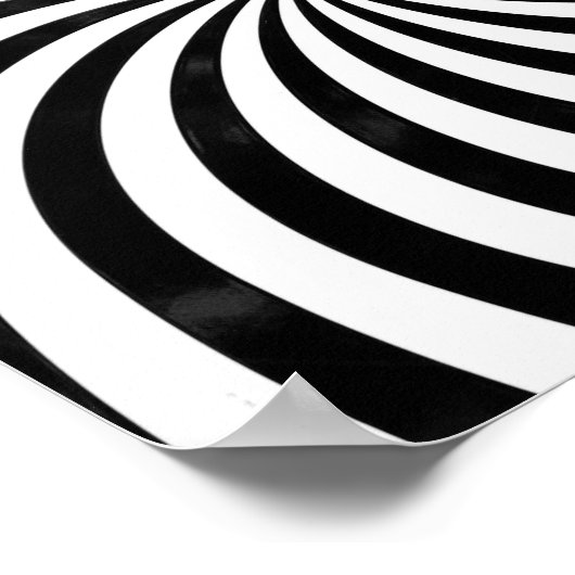 Zwarte en witte spiraalvormige optische illusie poster (Hoek)