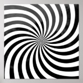 Zwarte en witte spiraalvormige optische illusie poster (Voorkant)