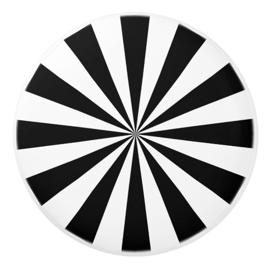 Zwarte en witte spiraalwiel keramische knop (Voorkant)