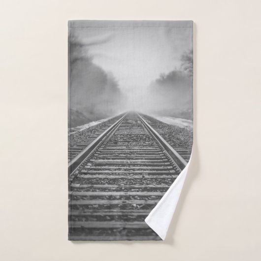 Zwarte en witte spoorweg #3 bad handdoek (Handdoek)