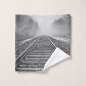 Zwarte en witte spoorweg #3 bad handdoek (Wasdoekje)