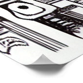 Zwarte en witte stadskern | AI Art Poster (Hoek)