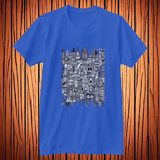 Zwarte en witte stadskern | AI Art. T-shirt