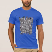 Zwarte en witte stadskern | AI Art. T-shirt (Voorkant)