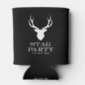 Zwarte en Witte Stag Partij Gepersonaliseerd Blikjeskoeler (Achterkant)