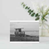 Zwarte en witte standaard briefkaart (Staand voorkant)