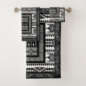 Zwarte en witte standaard patronen bad handdoek (Insitu)