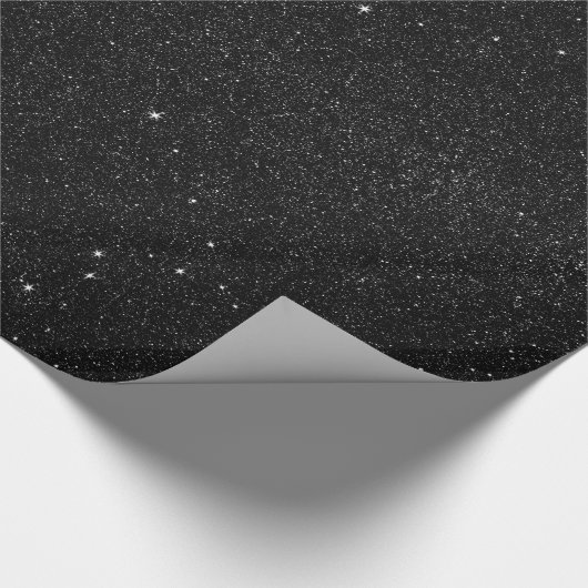 Zwarte en witte Starry Nebula Night Cadeaupapier (Hoek)