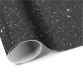 Zwarte en witte Starry Nebula Night Cadeaupapier (Rol Hoek)