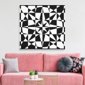 Zwarte en witte ster canvas afdruk (Insitu (Woonkamer))