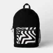zwarte en witte ster illusie bedrukte rugzak (Voorkant)