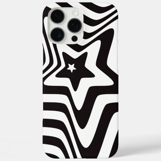 zwarte en witte ster illusie Case-Mate iPhone case (Achterkant)