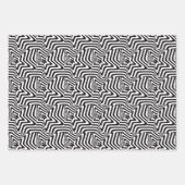zwarte en witte ster illusie inpakpapier vel (Voorkant 2)