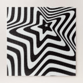 zwarte en witte ster illusie legpuzzel (Horizontaal)