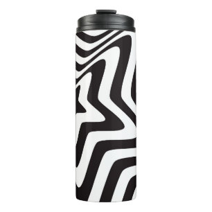 zwarte en witte ster illusie thermosbeker