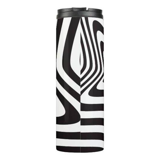 zwarte en witte ster illusie thermosbeker (Achterkant)