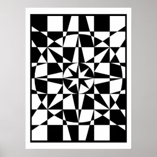 Zwarte en witte ster poster