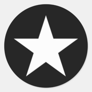 Zwarte en witte ster ronde sticker