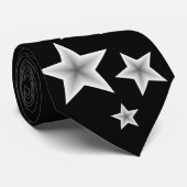Zwarte en witte ster stropdas (Opgerold)