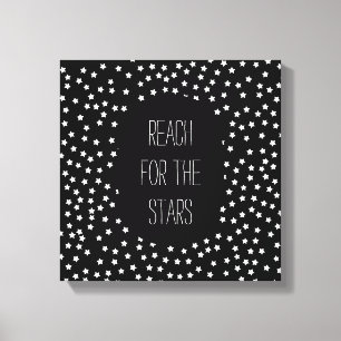 Zwarte en witte sterren canvas afdruk
