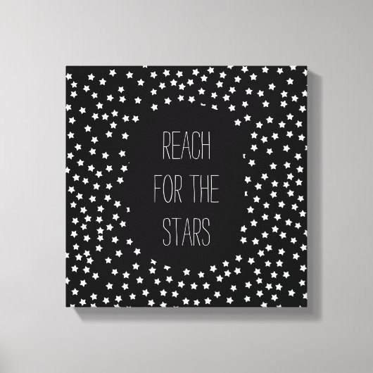 Zwarte en witte sterren canvas afdruk (Voorkant)