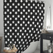 Zwarte en witte sterren douchegordijn
