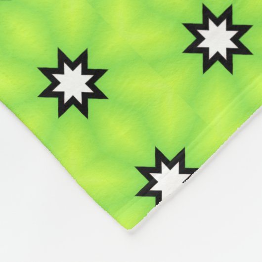 Zwarte en witte sterren fleece deken (Hoek)