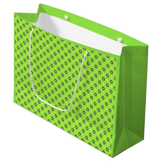 Zwarte en witte sterren groot cadeauzakje (Voorkant Gekanteld)