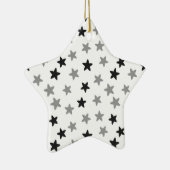 Zwarte en witte sterren keramisch ornament (Rechts)